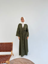Dress Crushed With Drawstrings - Dark Olive