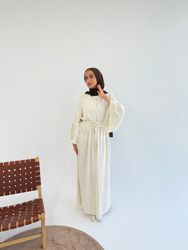Dress Crushed With Drawstrings - Beige