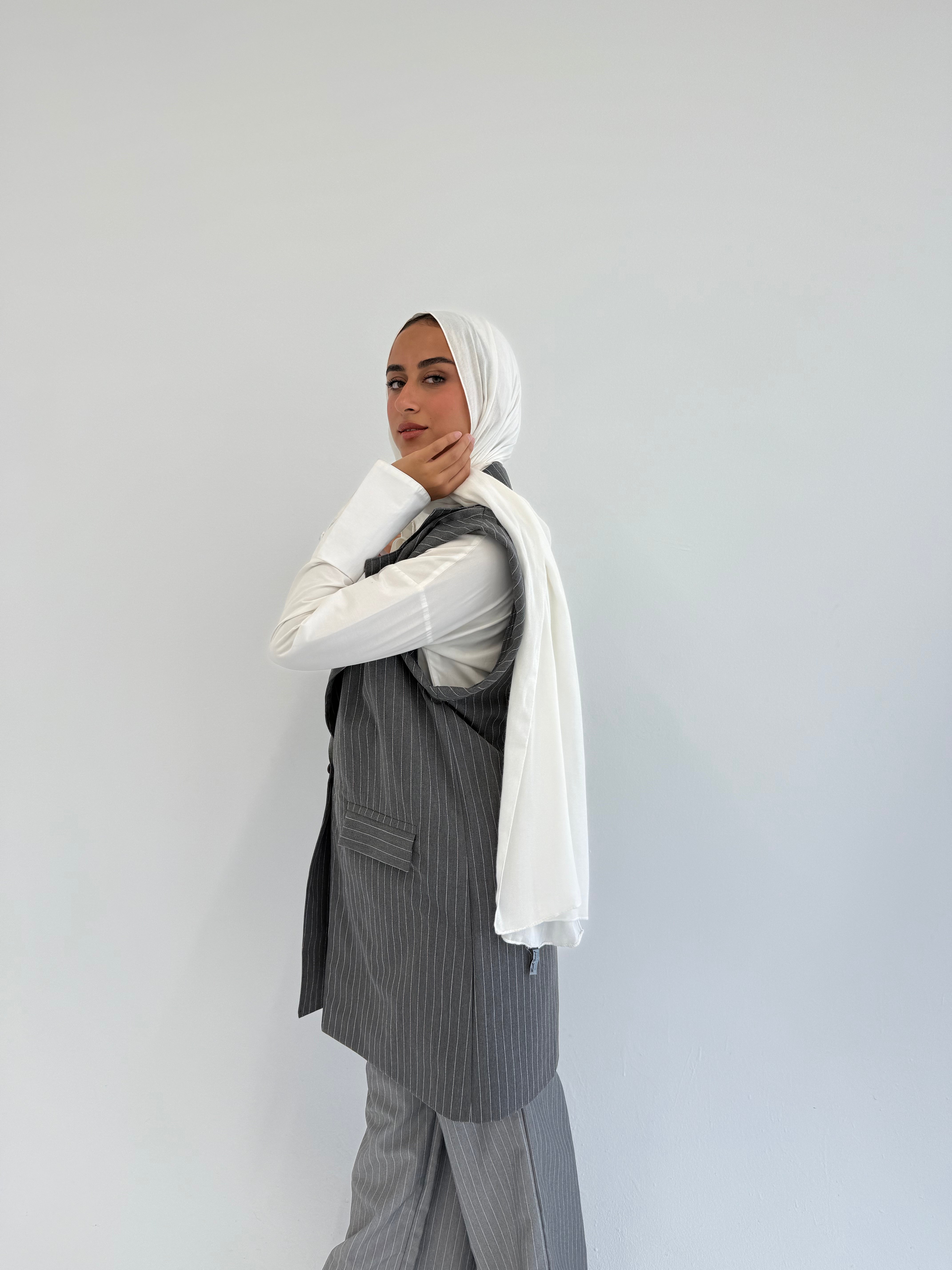 Striped Vest - Grey