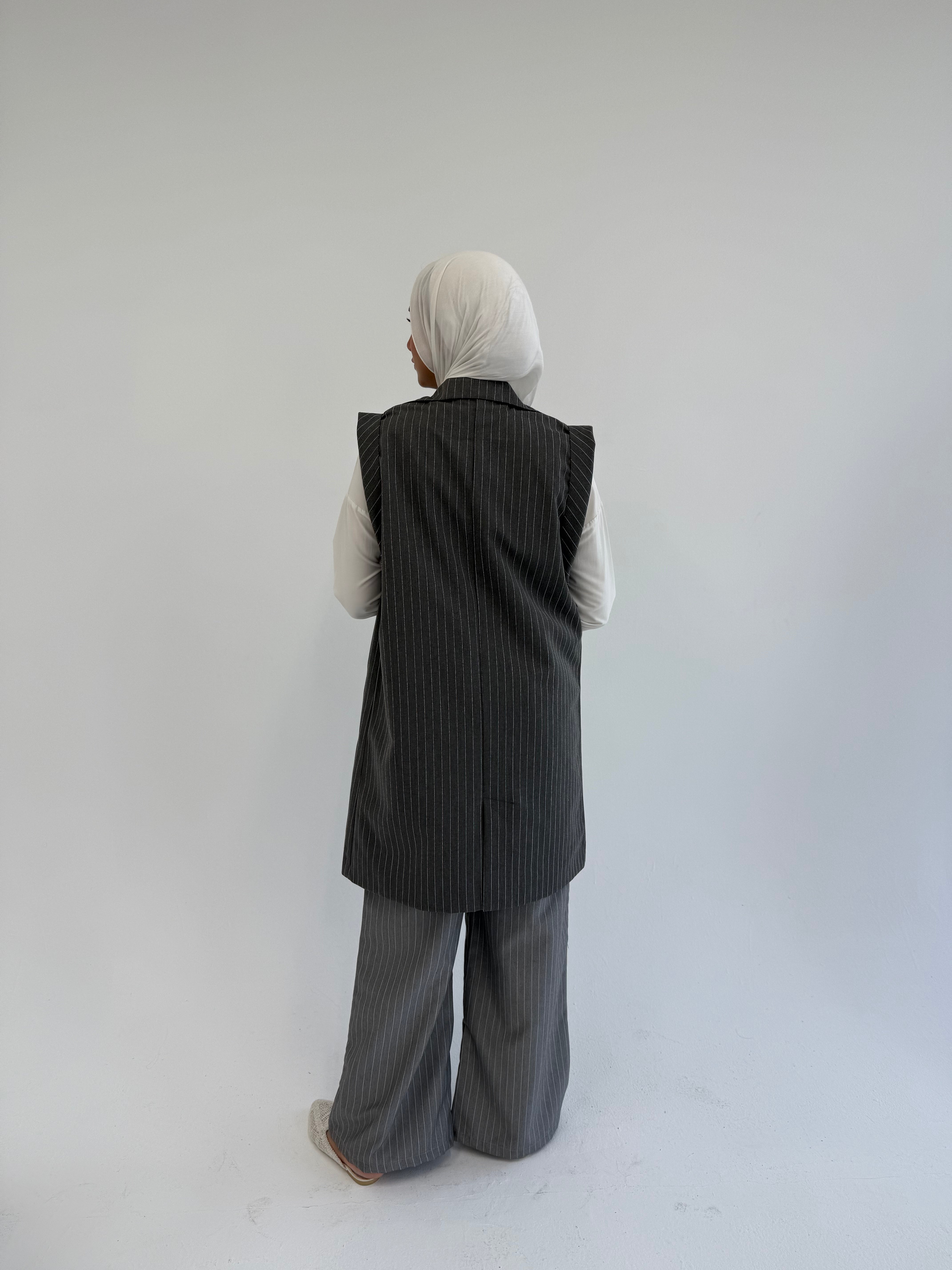 Striped Vest - Grey