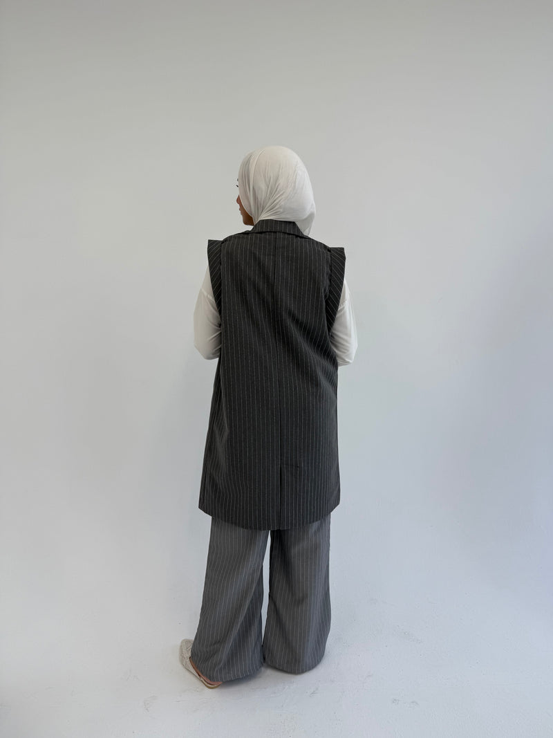 Striped Vest - Grey