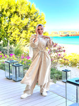 Double Drawstring Cardigan-Beige