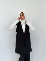 Striped Vest - Black