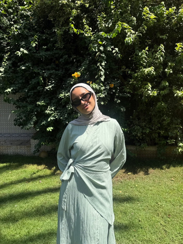 Layered Overlap Dress -Mint