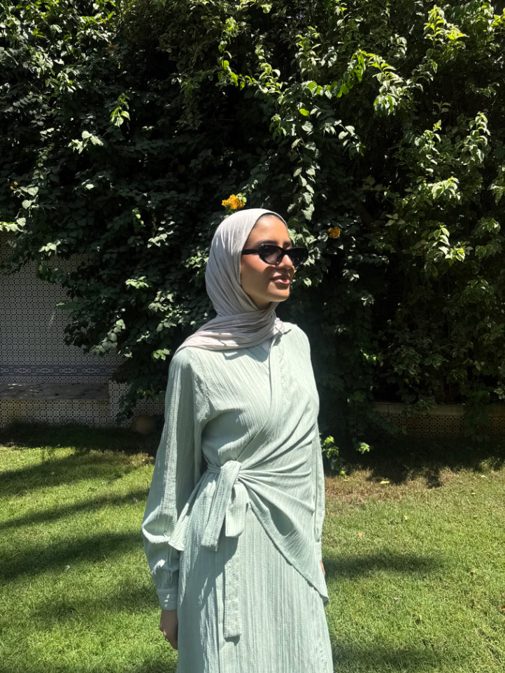 Layered Overlap Dress -Mint