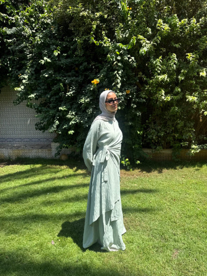 Layered Overlap Dress -Mint