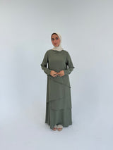 Accordion Layers Dress - Olive