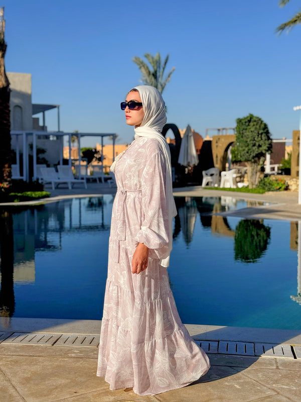 Tiered Chiffon Dress - Rose