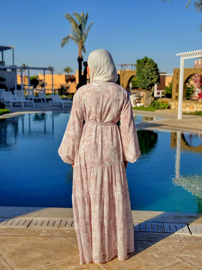 Tiered Chiffon Dress - Rose