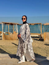 Kimono Satin Mix Prints - Beige