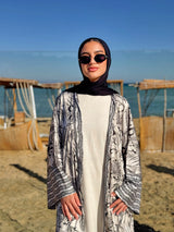 Kimono Satin Mix Prints - Beige