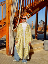 Kimono Satin Mix Prints - Lime