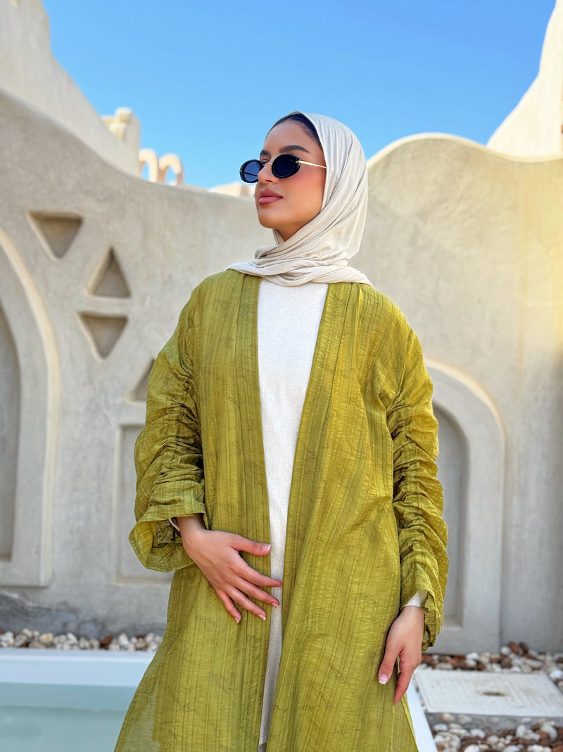 Crushed Cardigan - Olive