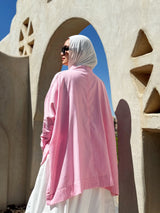 Cropped Linen Blouse - Pink