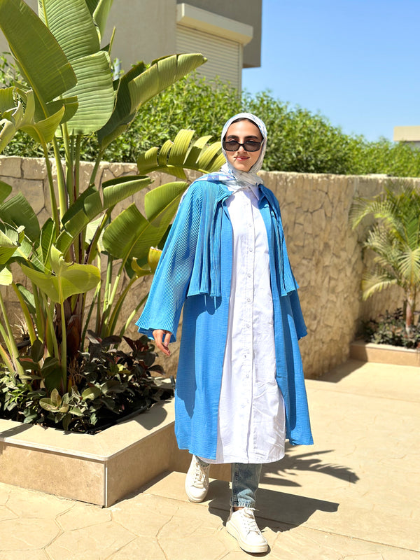 Accordion Cardigan-Blue