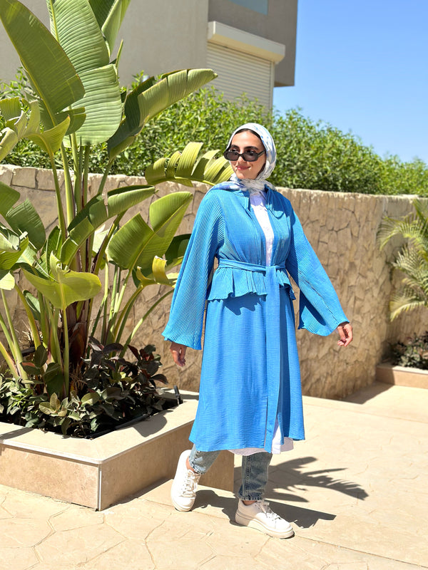 Accordion Cardigan-Blue