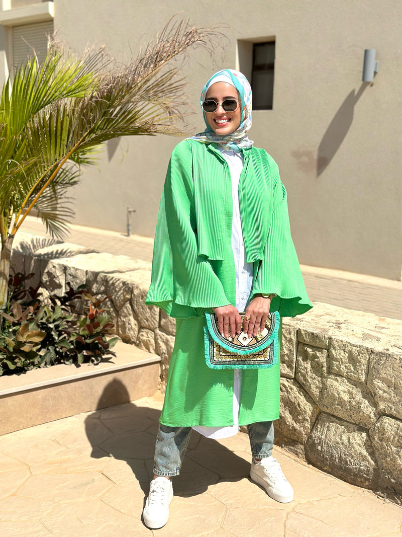 Accordion Cardigan-Green