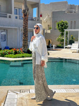 Printed Wrap Skirt - Olive