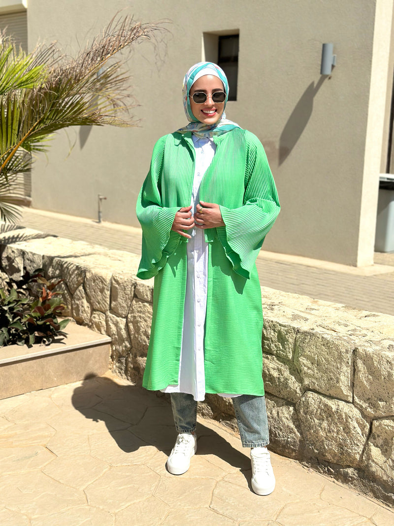 Accordion Cardigan-Green