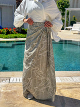 Printed Wrap Skirt - Olive