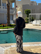 Printed Wrap Skirt - Black