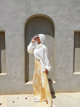 Printed Wrap Skirt - Yellow