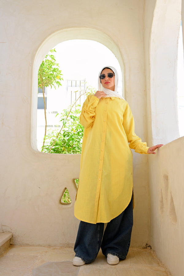 Linen Colored Shirt - Yellow