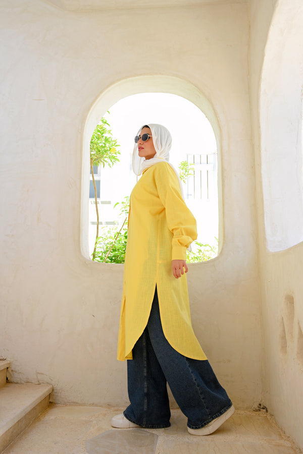 Linen Colored Shirt - Yellow
