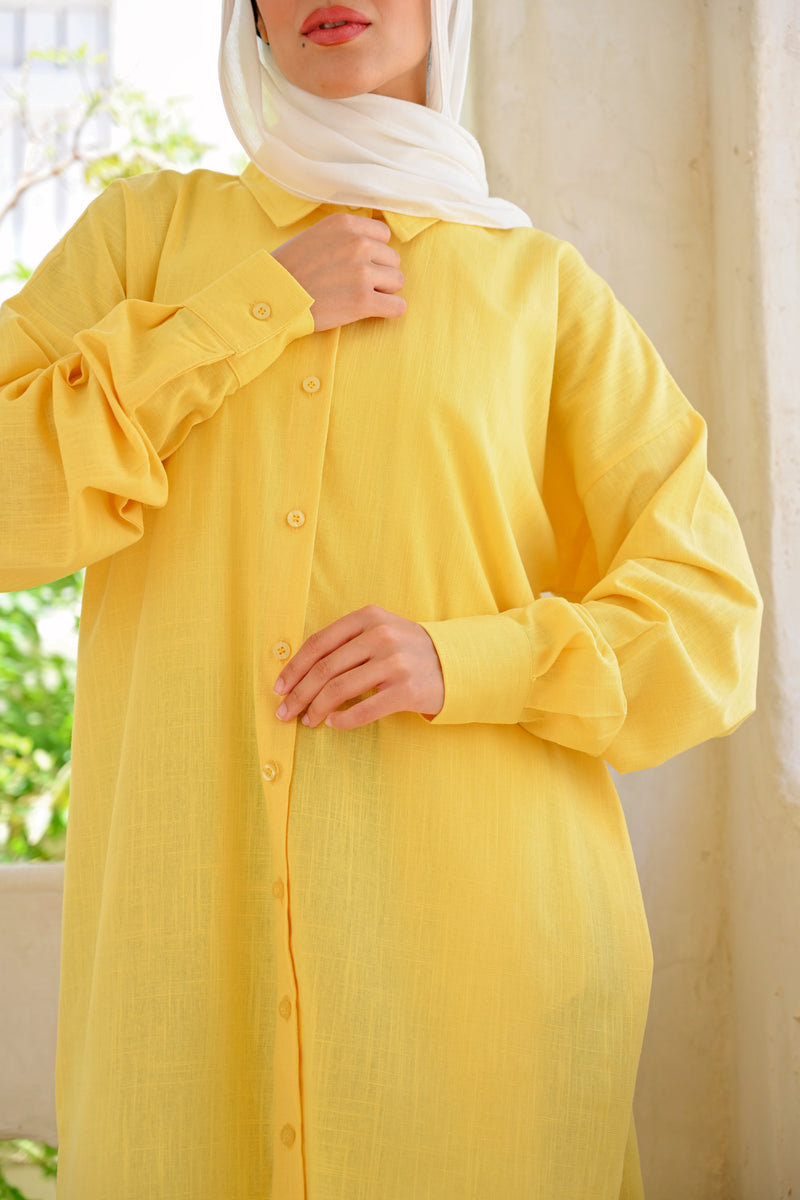 Linen Colored Shirt - Yellow
