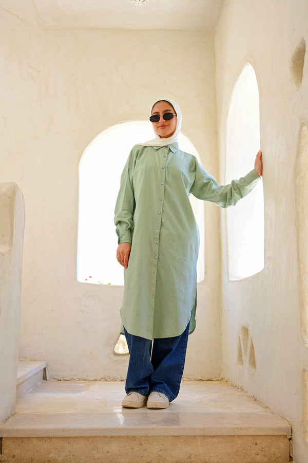 Linen Colored Shirt - Mint