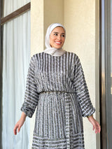 Sequin Dress-Grey (Available Only At Stores)