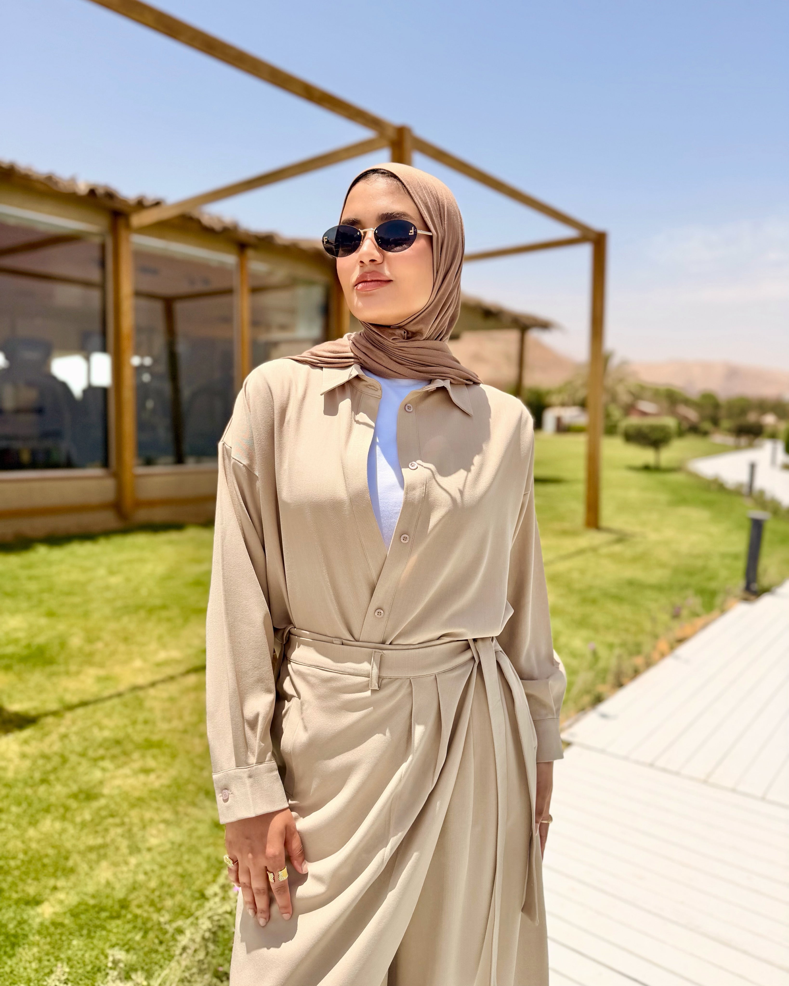 High-Low Shirt-Beige