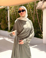 Soft Wrap Blouse-Olive