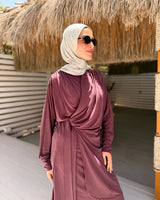 Soft Wrap Blouse-Maroon