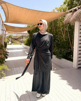 Soft Wrap Blouse-Black