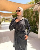 Soft Wrap Blouse-Black