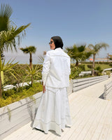 Piped Poplin Shirt-White