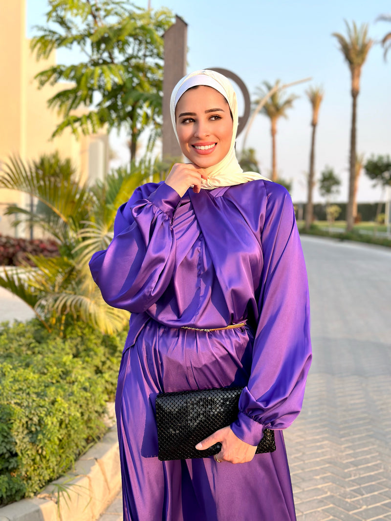 Tie-Neck Blouse-Purple (available only at stores)