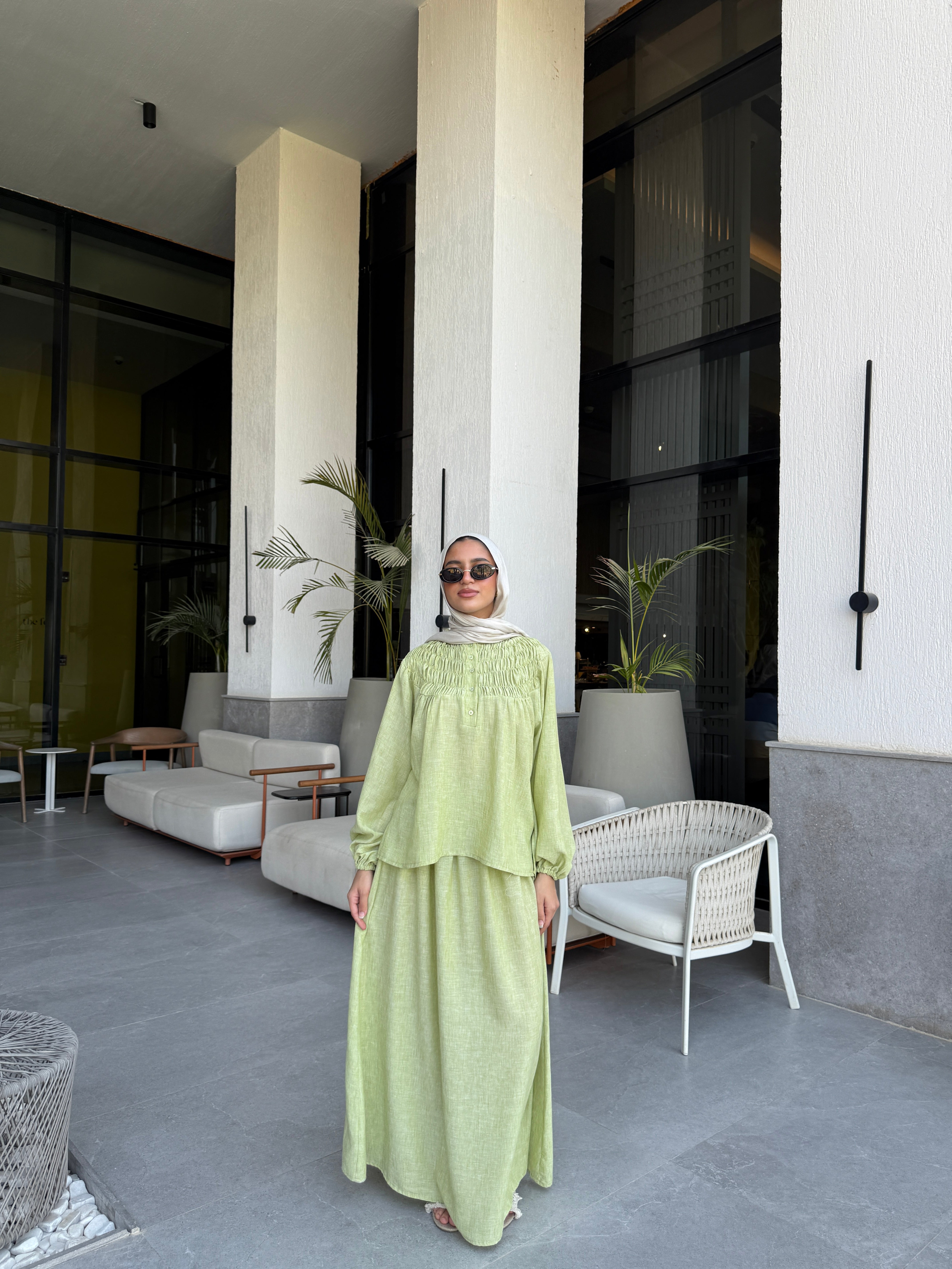 Ruffled Waist Skirt - Lime