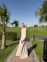 Side Gathered Dress - Beige