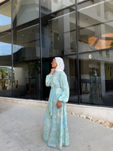 Chiffon Accordion Dress - Green Tiedye