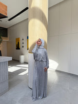 Sequin Draped Dress - Silver