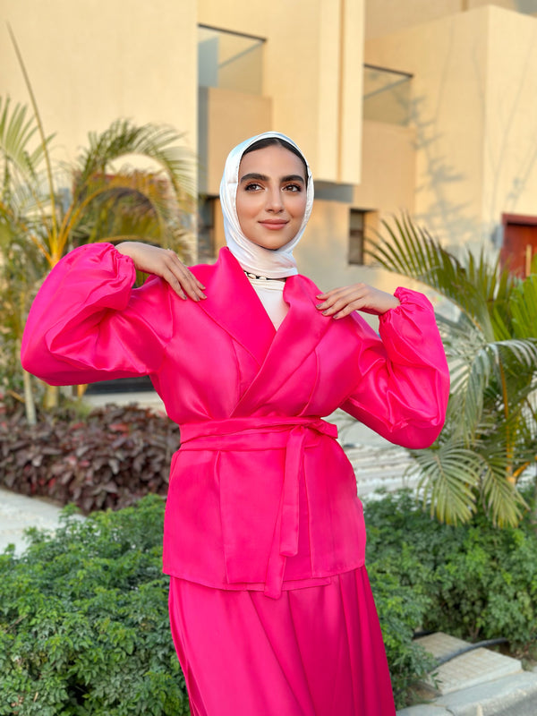 Organza Blouse-Fuchsia