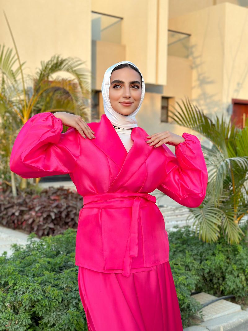 Organza Blouse-Fuchsia