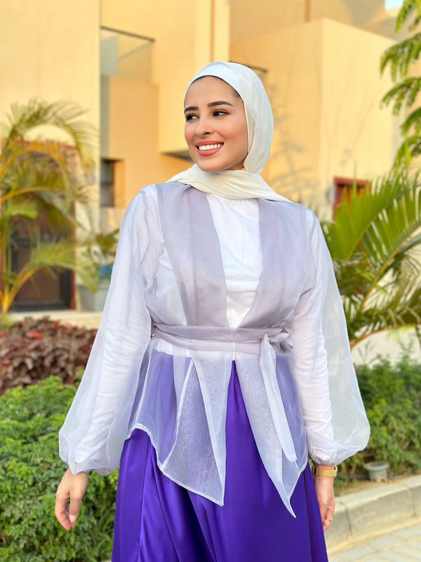 Organza Blouse-Grey (avail bale only at stores)