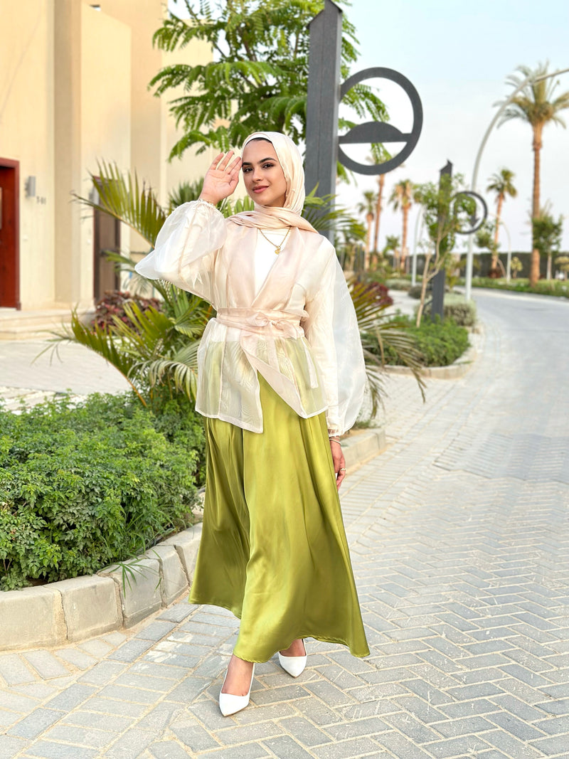 Organza Blouse-Beige (avail bale only at stores)