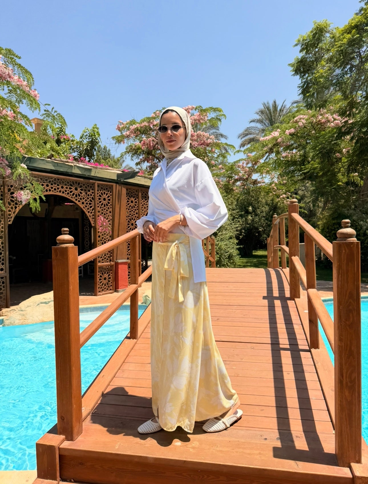 Printed Wrap Skirt -Tropical Yellow
