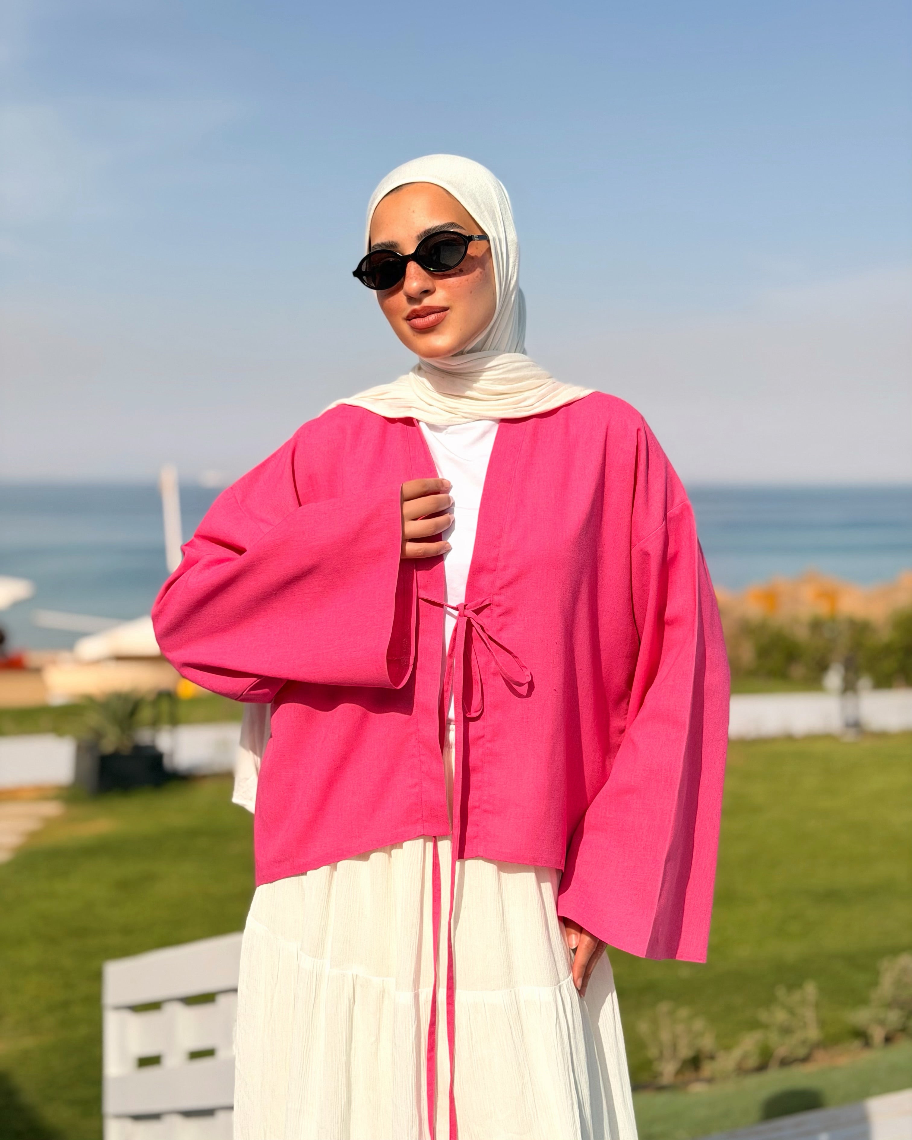 Tie-Front Blouse-Fuchsia