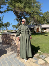 Pleated Front Dress - Olive