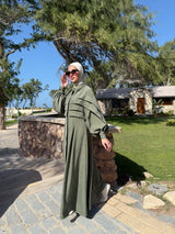 Pleated Front Dress - Olive